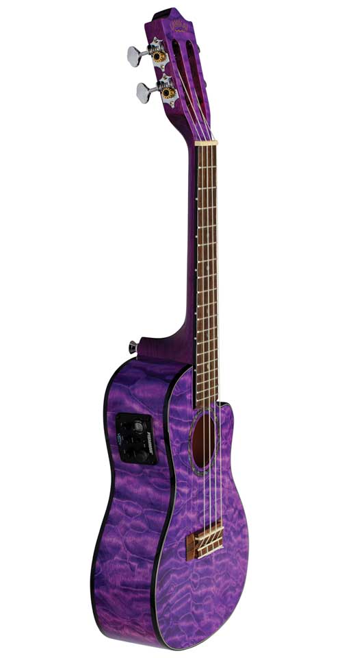 Lanikai QM-PUCEC Concert Ukulele with Cutaway & Electronics - Purple Stain