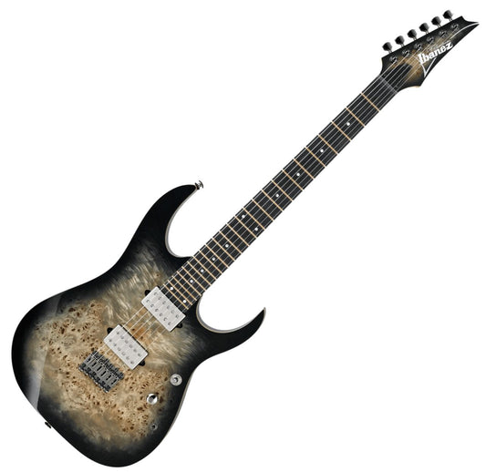 Ibanez RG1121PB-CKB Premium RG 6-String Electric Guitar with Gigbag - Charcoal Black Burst