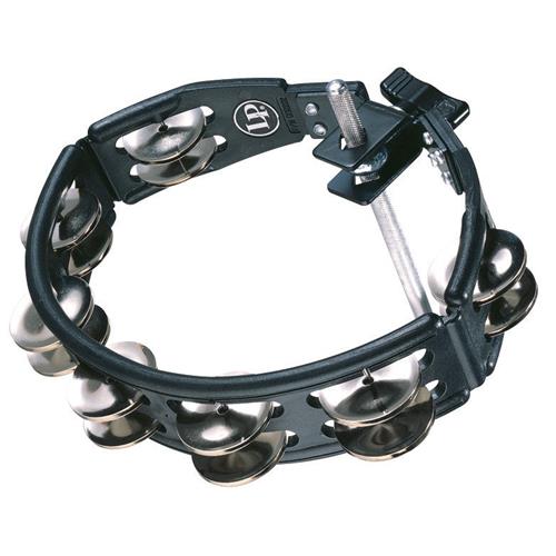 Latin Percussion LP160 Cyclops Jingle Tambourine, Steel Jingles, Black, Mountable