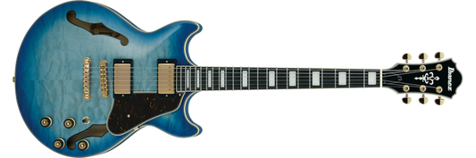 Ibanez AM93QMJBB Artcore Expressionist Hollow Body Guitar Jet blue Burst