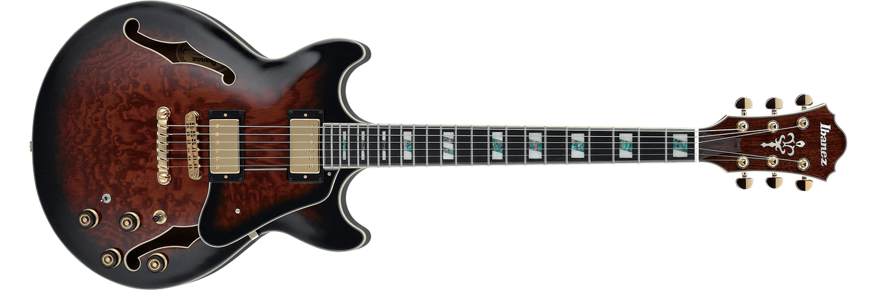 Ibanez AM153QADBS Hollow Body Guitar Dark Brown Sunburst