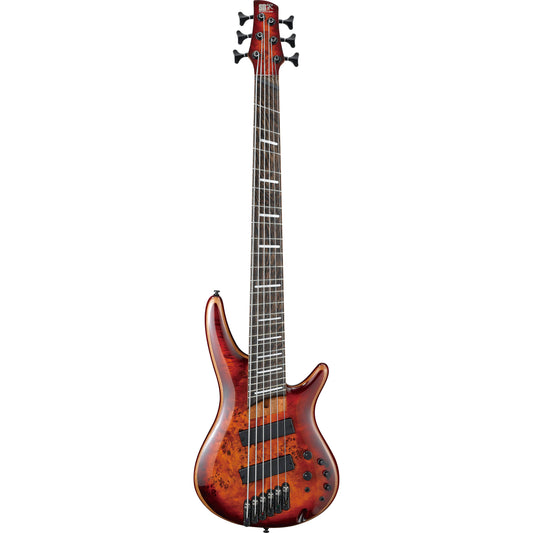 Ibanez SRMS806BTT 6-String Multi Scale Electric Basses Brown Topaz Burst