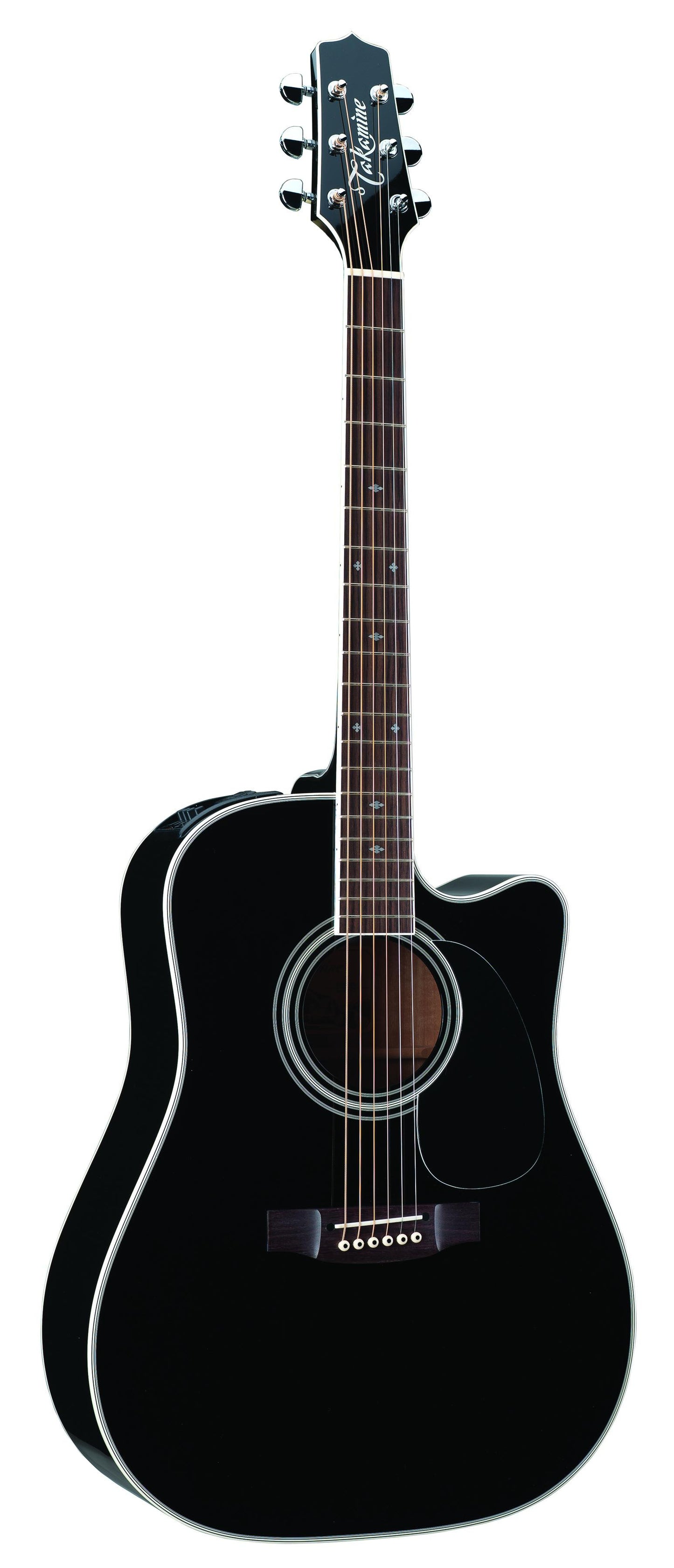 Takamine Pro Series Dreadnought Acoustic Electric Guitar, Black with Case